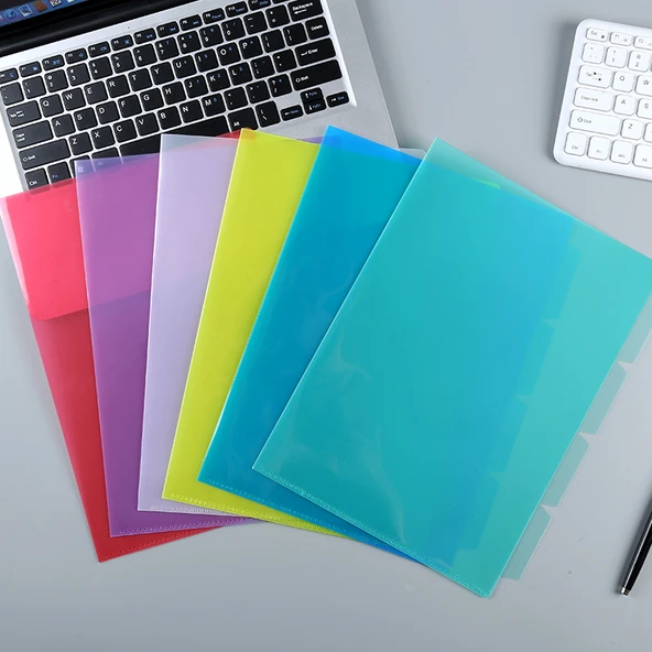 Dört Katmanlı Üç Hücreli L Klasör - 10 Karışık Renk - Resim 3