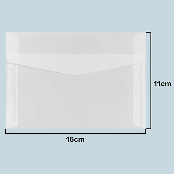 Şeffaf Kağıt Mini Zarf - 16x11 cm