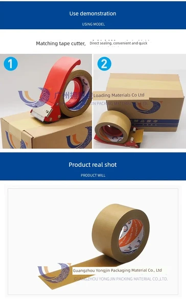 Yazılabilir Su Geçirmez Kahverengi Paketleme Kağıdı Bant - 76mm * 50m (44 Rulo) - 9