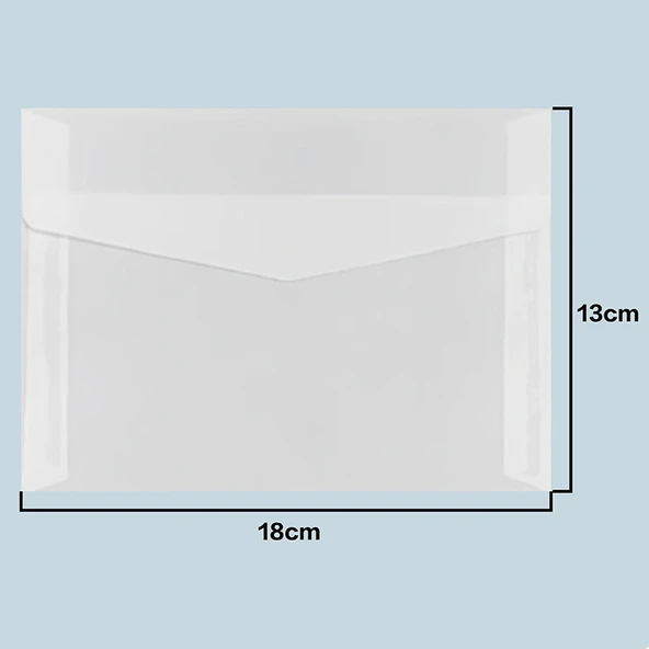 Şeffaf Kağıt Mini Zarf - 18x13 cm