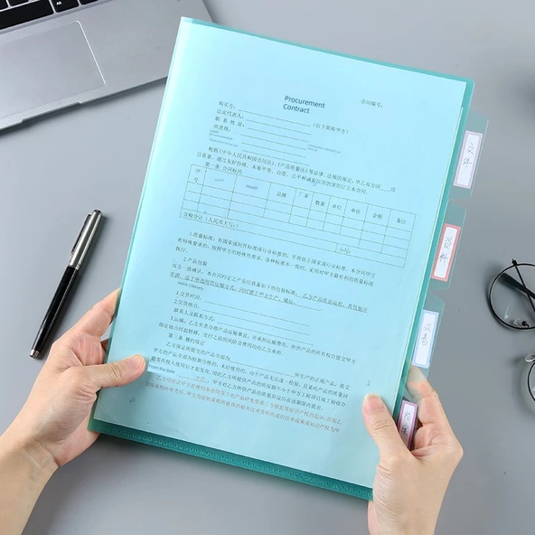 Dört Katmanlı Üç Hücreli L Klasör - 10 Karışık Renk - Resim 5