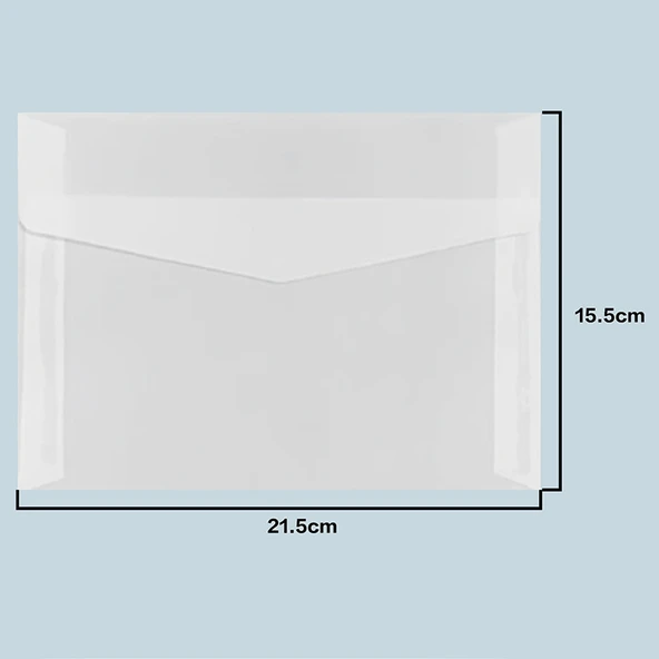 Şeffaf Kağıt Mini Zarf - 21.5x15.5 cm