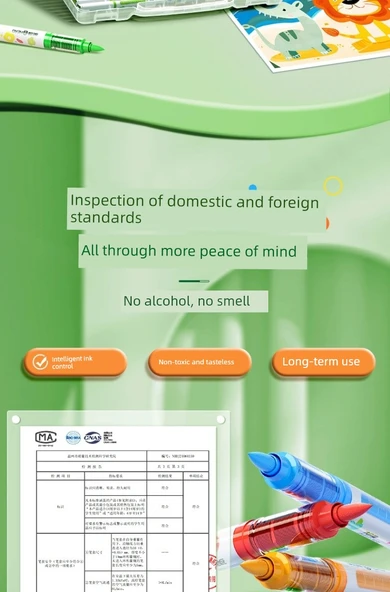 Akrilik Marker Kalem Seti - 36 Renk - 53 Parça Set - Akıllı Mürekkep Kontrolü - Resim 8