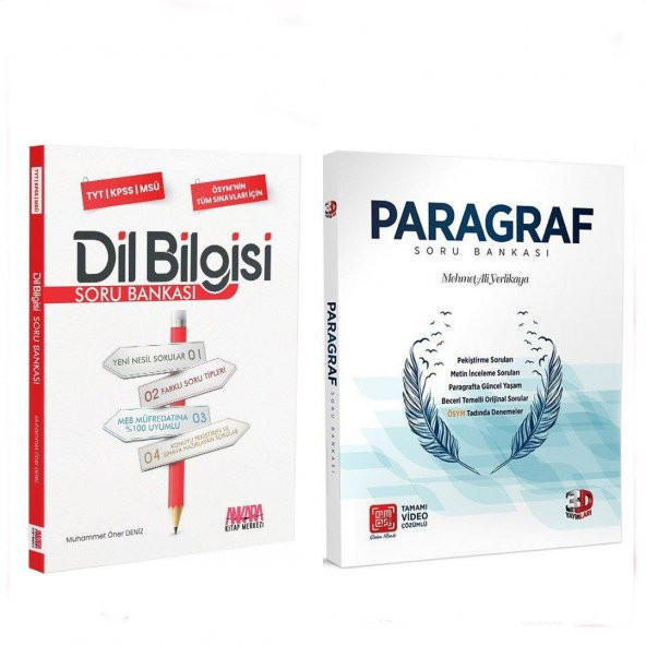 3D Paragraf Soru Bankası ve AKM Dil Bilgisi Soru Bankası Seti 2 Kitap
