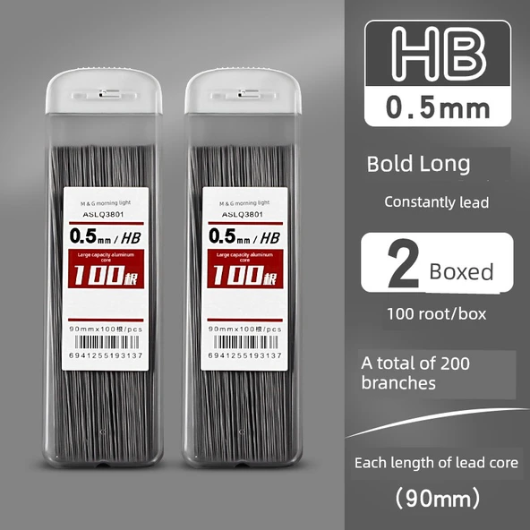 Mekanik Kalem Ucu Seti - HB/0.5mm - 2 Kutuda 200 Uç