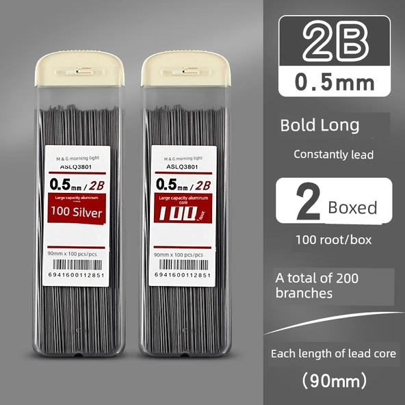 Mekanik Kalem Ucu Seti - 2B/0.5mm - 2 Kutuda 200 Uç
