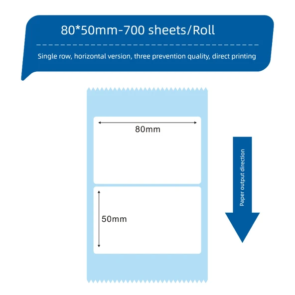 Üç Koruma Termal Etiket Kağıdı - 80x50mm - 700 Sayfa (3 Rulo)