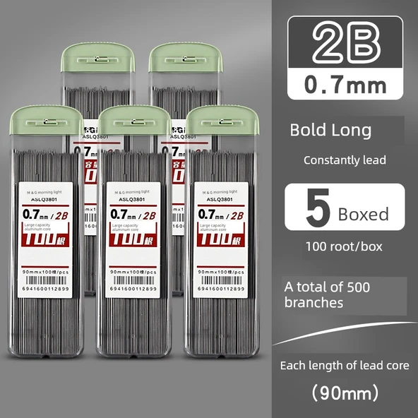 Mekanik Kalem Ucu Seti - 2B/0.7mm - 5 Kutuda 500 Uç