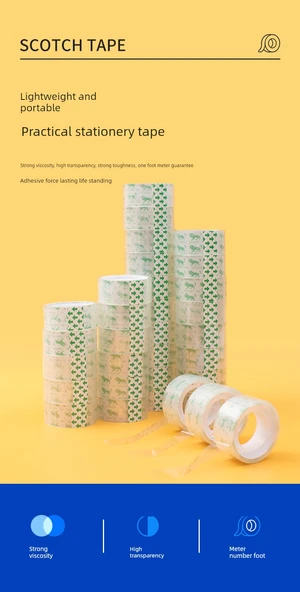 Şeffaf Kırtasiye Bandı - 18mm Genişlik 10m Uzunluk 6 Rulo - Resim 7