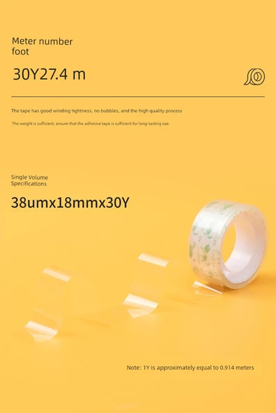 Şeffaf Kırtasiye Bandı - 18mm Genişlik 10m Uzunluk 6 Rulo - Resim 10