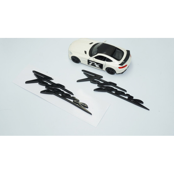 DK Tuning Maserati Folgore Çamurluk Siyah ABS Yazı Logo Amblem Seti - 2