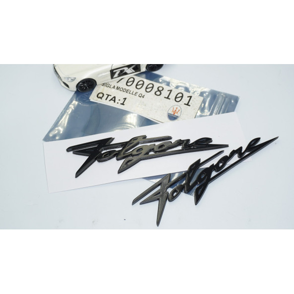 DK Tuning Maserati Folgore Çamurluk Siyah ABS Yazı Logo Amblem Seti - 6
