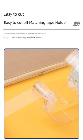 Şeffaf Kırtasiye Bandı - 18mm Genişlik 10m Uzunluk 6 Rulo - Resim 12