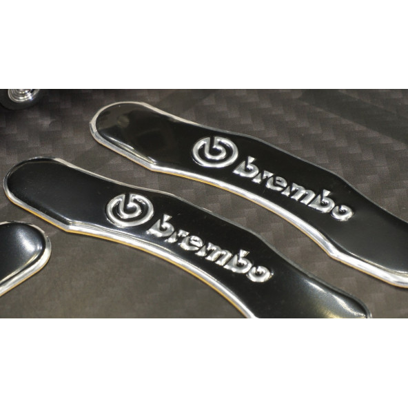 Brembo Logo Kaliper Üstü 3M 3D Metal Logo Arma Amblem Seti - 5