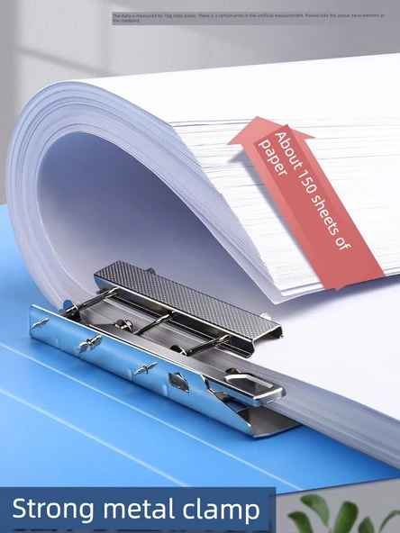 A4 Ofis Dosyası - 3'lü Çift Klips Siyah - Resim 4