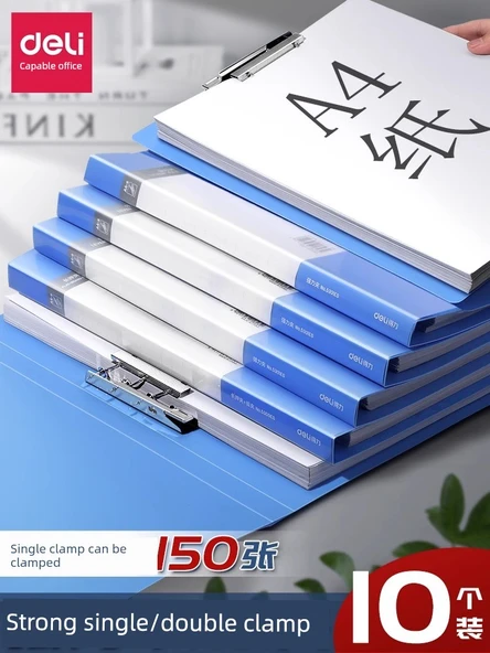 A4 Ofis Dosyası - 3'lü Çift Klips Siyah - Resim 2