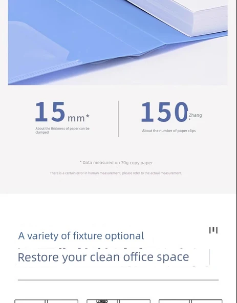 A4 Ofis Dosyası - 3'lü Çift Klips Siyah - Resim 11