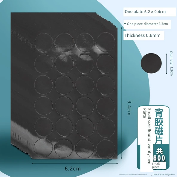 Küçük Boy Yuvarlak Mıknatıs Disk 0.6mm Kalınlık 25 Plaka 600 Adet