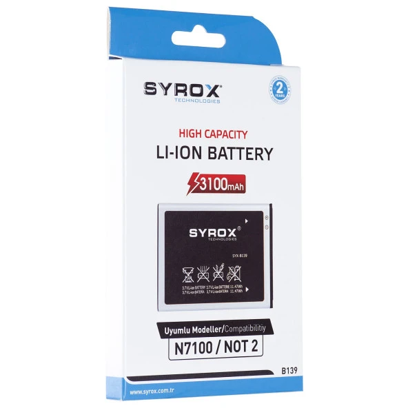 Syrox Samsung Note 2 / N7100 Batarya B139