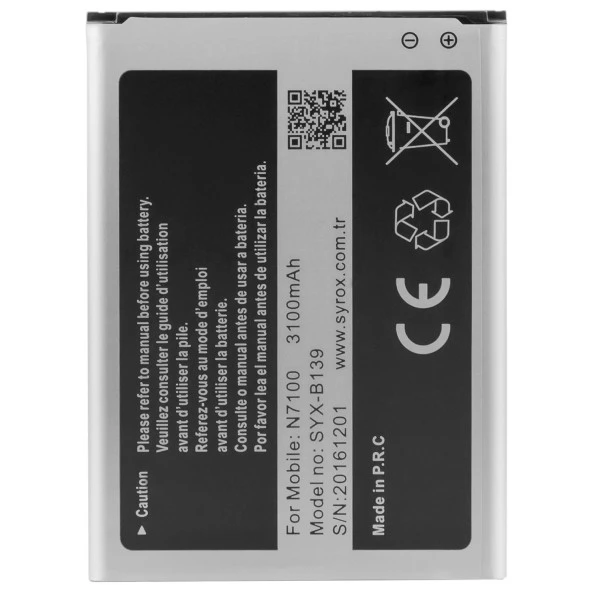 Syrox Samsung Note 2 / N7100 Batarya B139 - 3