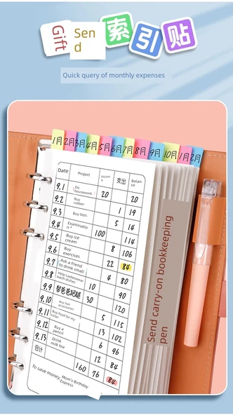 A6 Aile Finans Defteri - DIY Set - Pembe (Para Tasarrufu Tavşanı) - 12