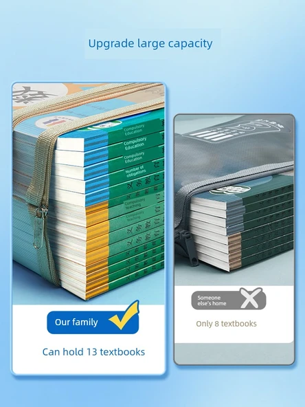 1. Sınıf Fermuarlı Kitap Dosya Çantası - 2 Paket - Dil + Numara - İki Katmanlı Kalınlaştırılmış - 5