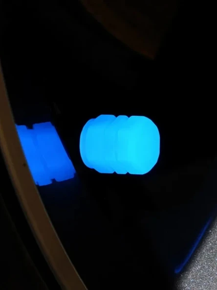 Foren Gece Parlayan Mavi Fosforlu Sibop Kapağı Seti - 4 Adet - 4