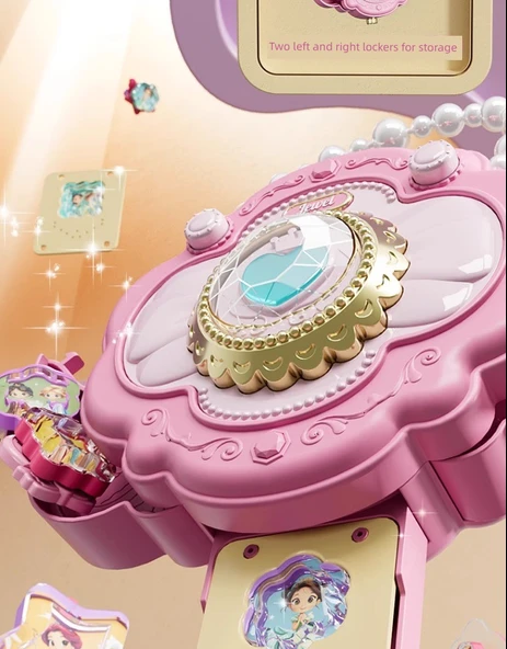 Kızlar Sihirli Çıkartma Kitabı DIY Elbise Yapma Makinesi - Pembe Geliştirilmiş Set - 195 Parça - 10