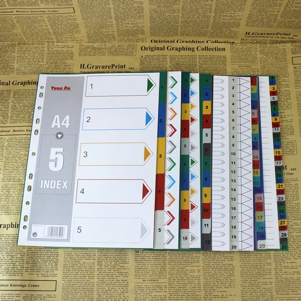 Renkli Dijital Plastik Kağıt Ayırıcı - 5 Renk-Dijital - 3