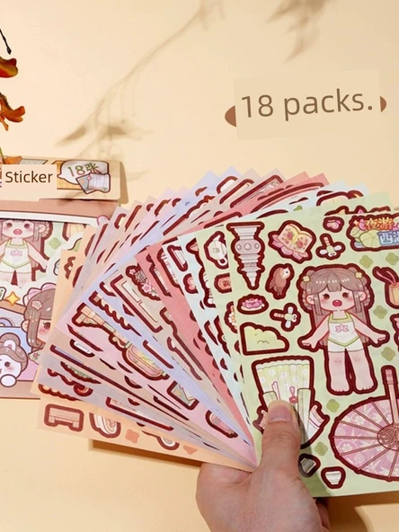 Çocuk Bayramı DIY Çıkartma Kitabı Seti - Jiangnan Seyahatleri - Çıkartma Paketi (18 Kesim Modeli Tekrar Etmiyor) - 4