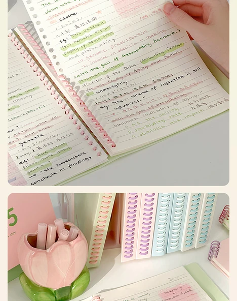 B5 Çıkarılabilir Spiral Defter - Mavi Yıldız + Guava - 12