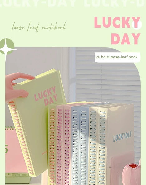 B5 Çıkarılabilir Spiral Defter - Mavi Yıldız + Guava - 7