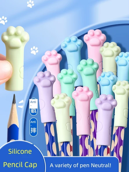 Silikon Kalem Ucu Uzatıcı Koruyucu Kapağı - [30 Paket] Karikatür / Yumuşak Silikon - Resim 2