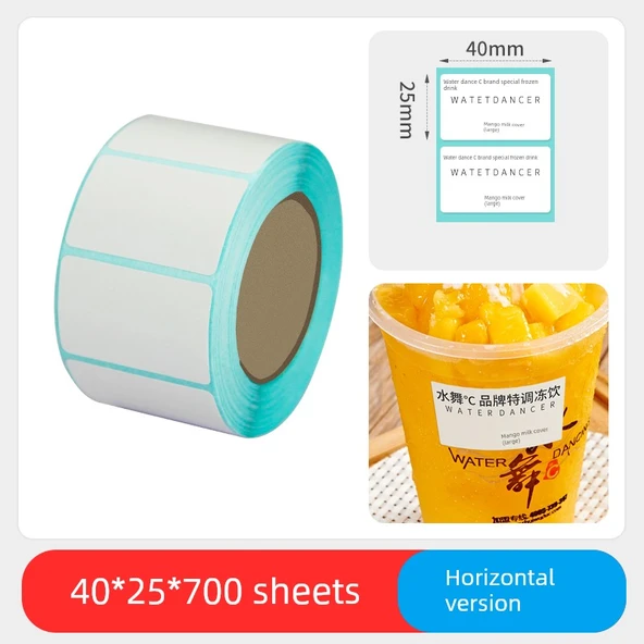 Termal Etiket Kağıdı - 40x25mm - 700 Adet - Yatay