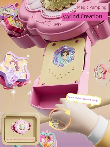 Kızlar Sihirli Çıkartma Kitabı DIY Elbise Yapma Makinesi - Pembe Standart Set - 117 Parça - 3