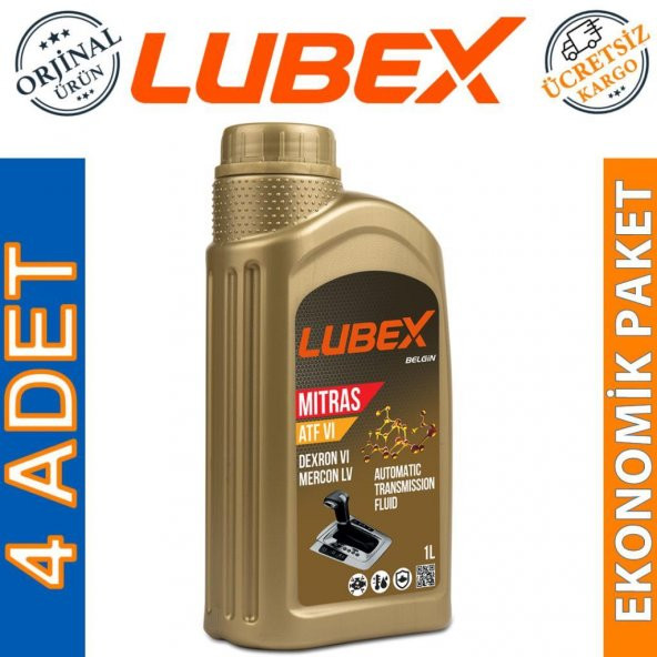 Lubex Mitras ATF VI 1 Lt Otomatik Şanzıman Yağı (4 Adet)