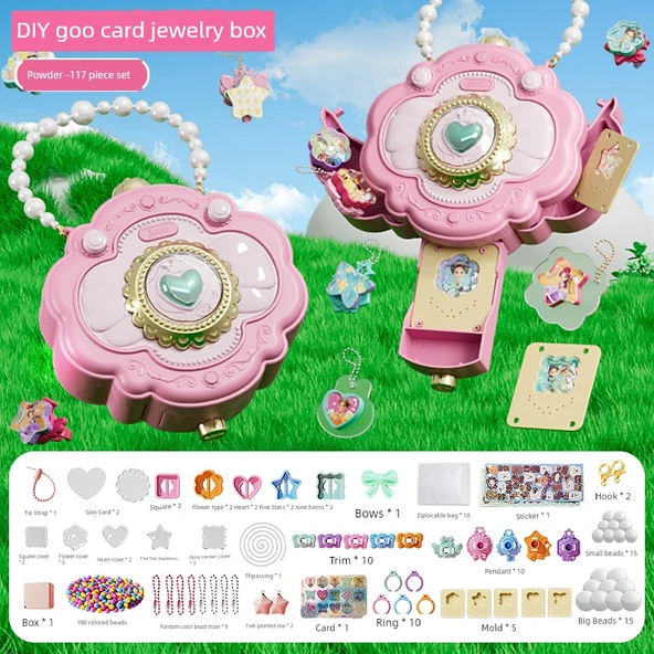 Kızlar Sihirli Çıkartma Kitabı DIY Elbise Yapma Makinesi - Pembe Standart Set - 117 Parça
