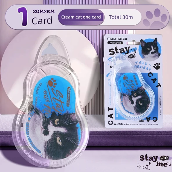 Mavi/Krem Kedi 30M Düzeltme Bandı