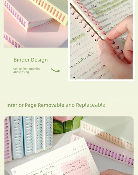 B5 Çıkarılabilir Spiral Defter - Mavi Yıldız + Guava - 11