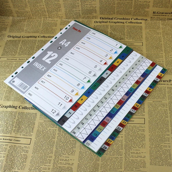 Renkli Dijital Plastik Kağıt Ayırıcı - 5 Renk-Boş - 8