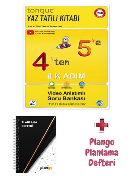 4'ten 5'e Hazırlık Kitabı - Siyah Beyaz Ağ Planlama Defteri - Tonguç Yayınları