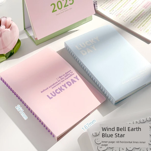 B5 Çıkarılabilir Spiral Defter - Rüzgar Çanları + Mavi Yıldız