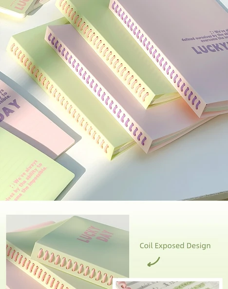 B5 Çıkarılabilir Spiral Defter - Mavi Yıldız + Guava - 10