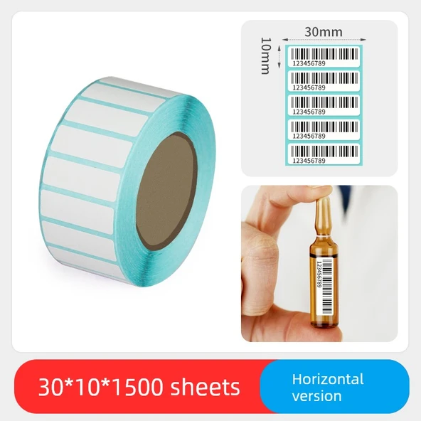 Termal Etiket Kağıdı - 30x10mm - 1500 Adet - Yatay