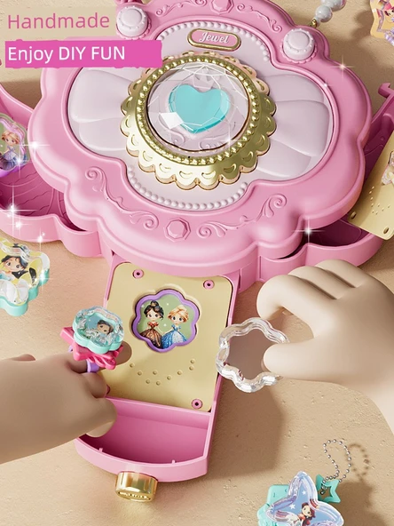 Kızlar Sihirli Çıkartma Kitabı DIY Elbise Yapma Makinesi - Pembe Geliştirilmiş Set - 195 Parça - 5