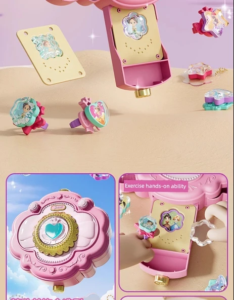 Kızlar Sihirli Çıkartma Kitabı DIY Elbise Yapma Makinesi - Pembe Geliştirilmiş Set - 195 Parça - 8