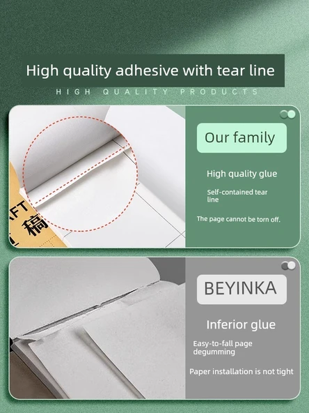 Kalınlaştırılmış Kağıt Defteri - 3 Kopya Bölümlü 150 Sayfa 300 Sayfa - Resim 3