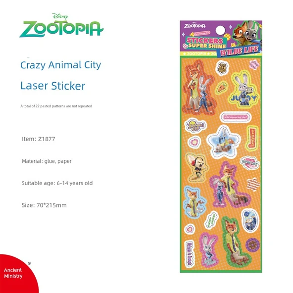 Disney Crazy Animal City-B Lazer Çıkartma