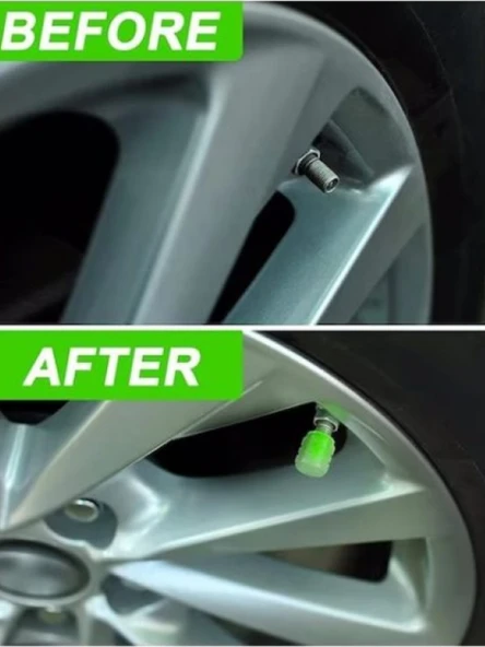 Foren Gece Parlayan Yeşil Fosforlu Sibop Kapağı Seti - 4 Adet - 3