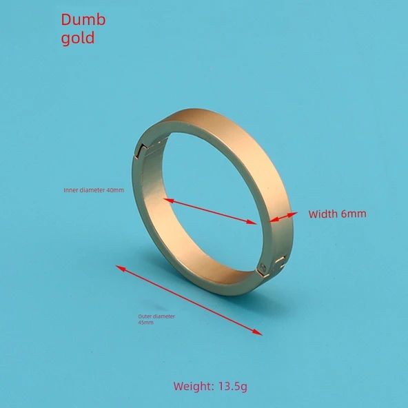 Metal Takvim Klasör Halkaları - Dummy Altın 40mm İç Çap 6mm Genişlik (20 Paket)